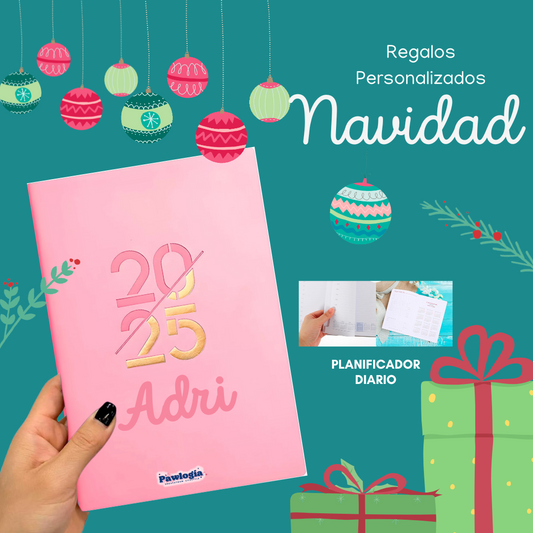 Agenda Personalizada 2025 con Nombre - El Regalo Perfecto para Navidad