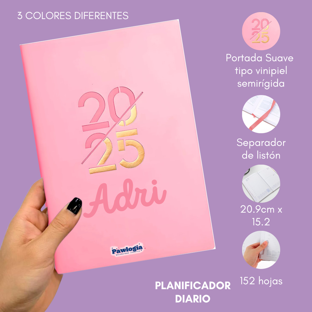 Agenda Personalizada 2025 con Nombre - El Regalo Perfecto para Navidad